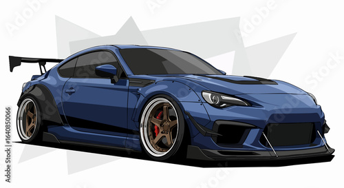 Blue sports car illustration