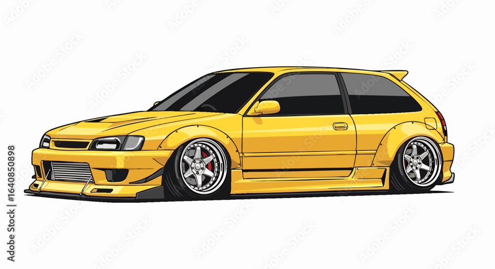 Yellow car graphic design illustration Yellow car graphic design illustration