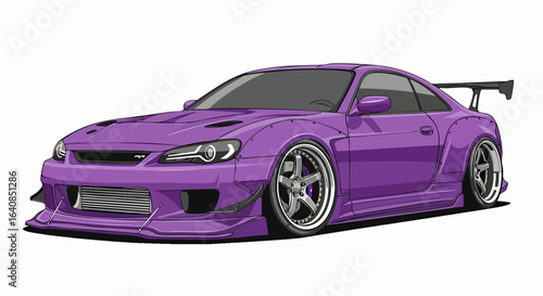 Purple sports car illustration