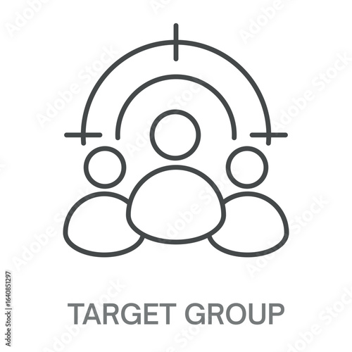 Target Group Simple Style Design Outline Symbol Illustration