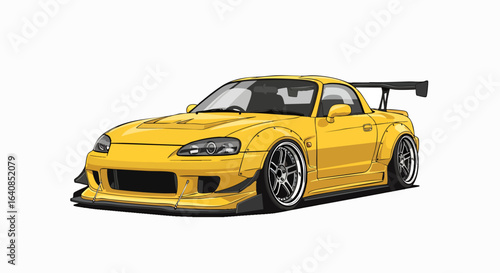 Yellow sports car illustration graphic design