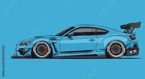 Custom sports car illustration