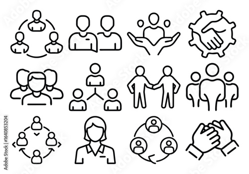 Team Icon Vector Representing Collaboration Unity and Groupwork