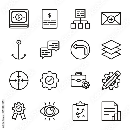 Business icon Vector outline icon set 4