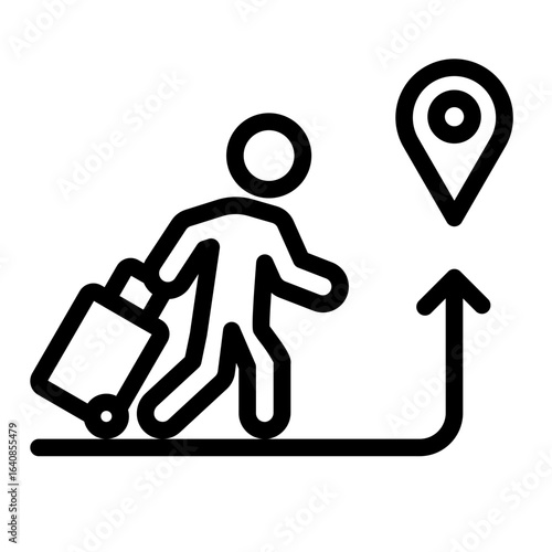 emigration Line Icon