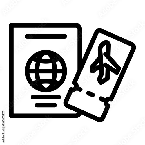 flight ticket Line Icon