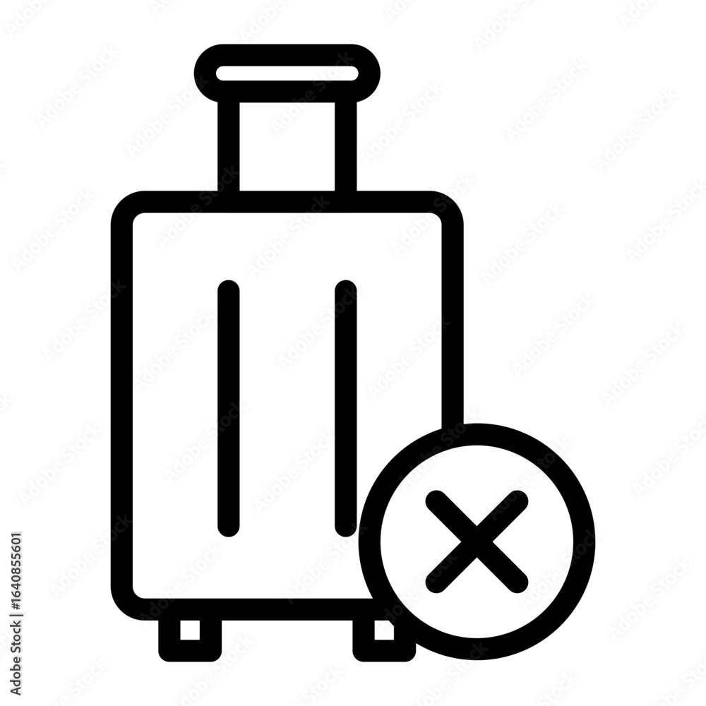 suitcase denied Line Icon suitcase denied Line Icon