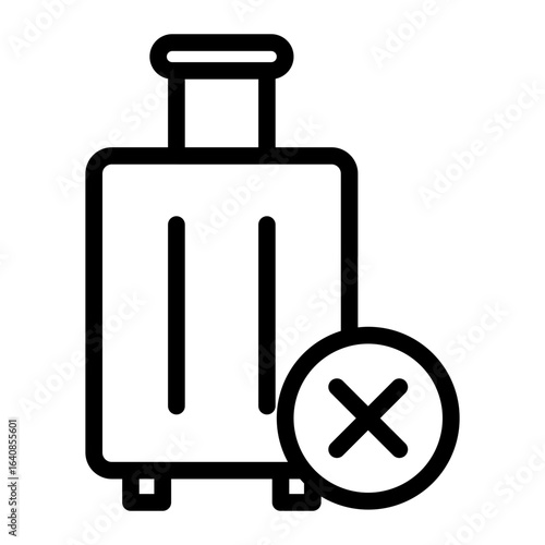 suitcase denied Line Icon