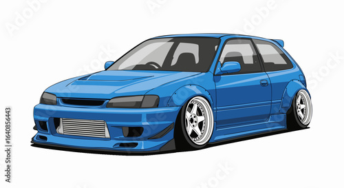 Blue car illustration graphic design