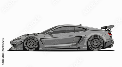 Custom sports car side profile illustration