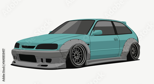 Teal sport car illustration