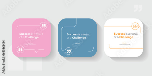 Set Bubble testimonial banner, quote, infographic. Social media post template designs for quotes. Empty speech bubbles, quote bubbles and text box