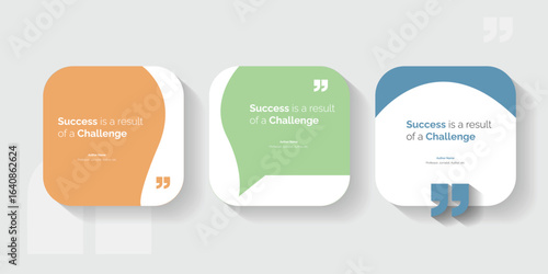 Set Bubble testimonial banner, quote, infographic. Social media post template designs for quotes. Empty speech bubbles, quote bubbles and text box