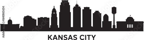 Kansas City Skyline Silhouette Vector Illustration of Cityscape with Buildings and Landmarks