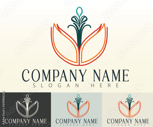 A minimalist nature-inspired logo symbolizing purity and sustainability.