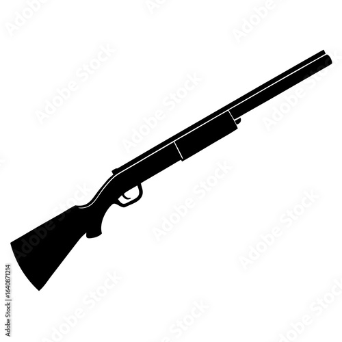 Gun Barrel Close-Up Icon Vintage Firearm Silhouette Vector Design