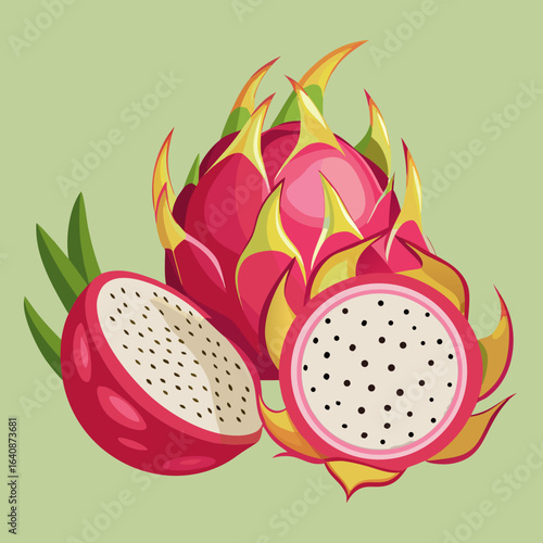 dragon fruit on a white background