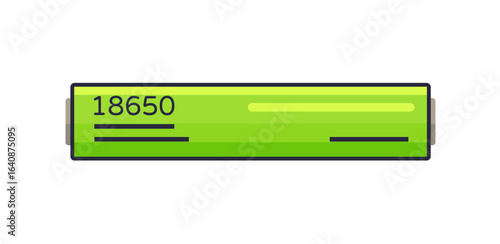 Icon of green reusable nickel accumulator. Lithium battery for charging and recharging electronics with power. Dry alkaline electrical energy cylinder cell. Flat isolated vector illustration on white