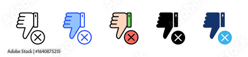 Thumbs Down Icon Collection With Multiple Styles