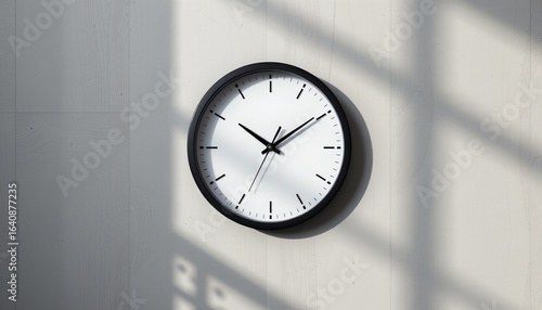 Wallpaper Mural minimal wall clock mockup, shadow play Torontodigital.ca