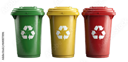 Wallpaper Mural Three colored recycling bins (14) Torontodigital.ca