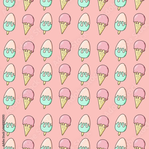 Ice cream seamless pattern