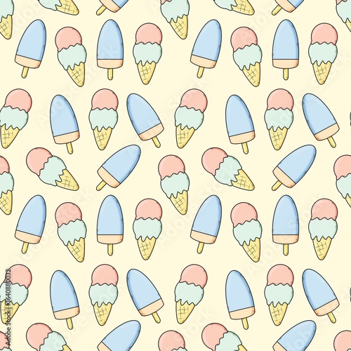 Ice cream seamless pattern 