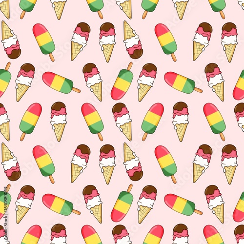 Ice cream seamless pattern