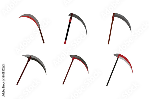 scythe color vector illustration set on white background
