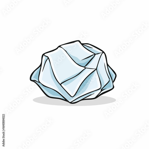 Crumpled ball of white paper on plain background 