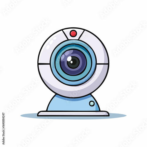 Cartoon drawing presents desktop webcam for personal communication