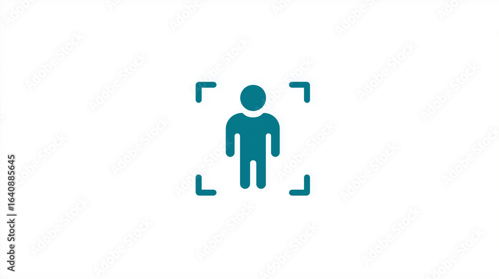 Fototapeta premium Person Detection Frame Icon, for Security & Recognition Design