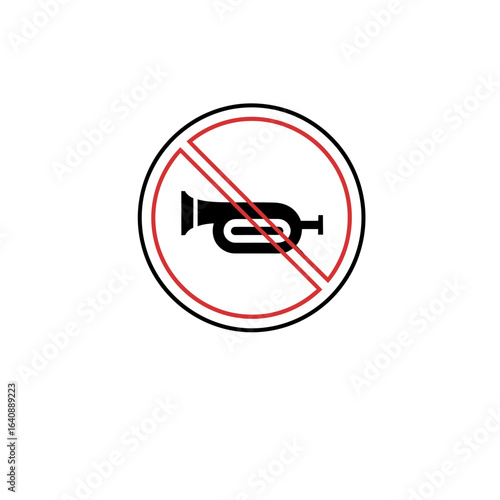 No Horn Sign Icon for Quiet Zones