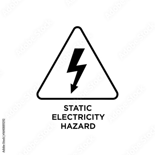 Static Electricity Hazard Warning Sign Icon