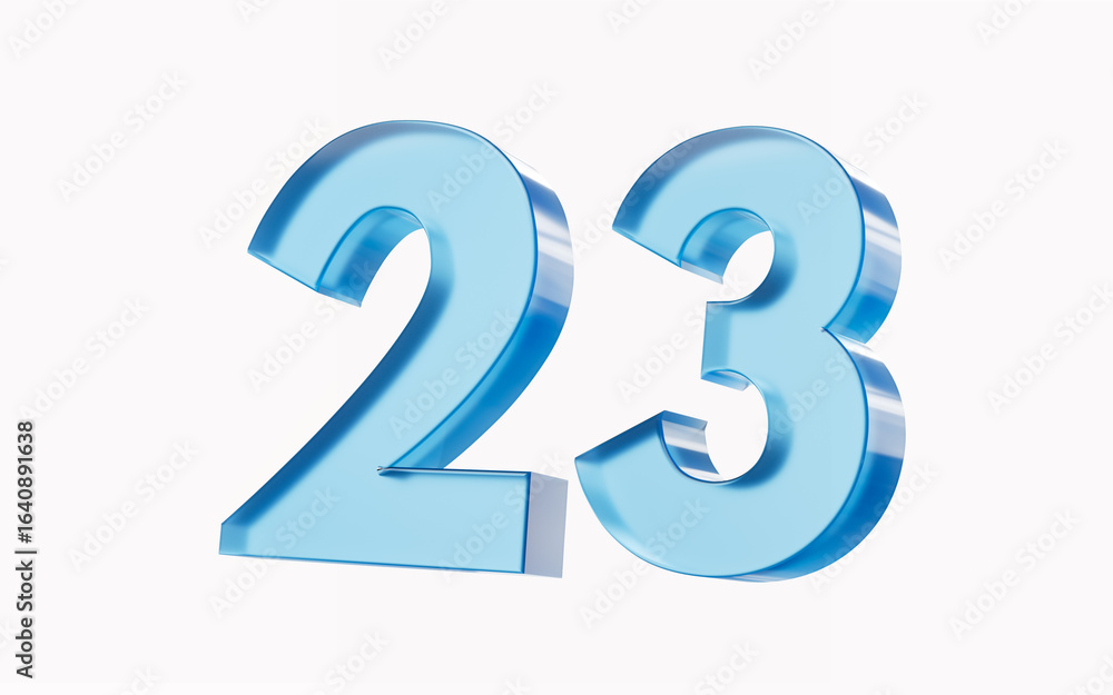 3d Glossy Blue number 23 Twenty three isolated on white background. 3d illustration 3d Glossy Blue number 23 Twenty three isolated on white background. 3d illustration