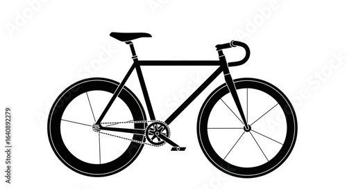 Black Silhouette of a FixedGear Bicycle.