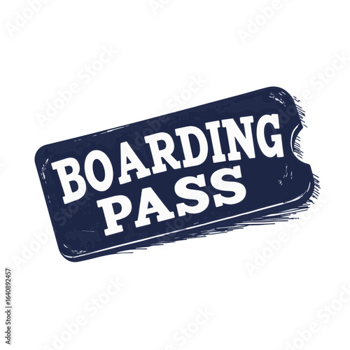 Indigo boarding pass atop a plain white backdrop, showing travel ticket is ready for use. Boarding pass design elements create an announcement that it is time to journey.
