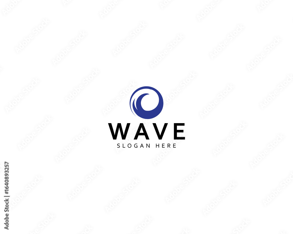 Obraz premium Wave Logo With Circular Logo Design Concept