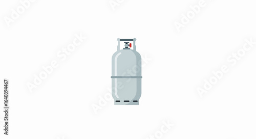 Gas cylinder against white background for industrial usage, showing container of compressed gas. Gas cylinder is typically used for storing and transporting various gases under pressure.