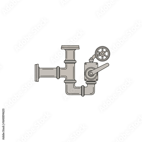 Industrial equipment featuring pressure gauges, pipes, and valves displayed on a white background. Machinery is maintained through routine inspection to ensure optimum control system operation,