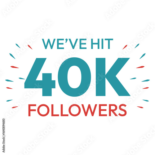 40k followers vector art design. 60K, 60000 - Sixty thousand. Icon on white background with happiness elements. 
