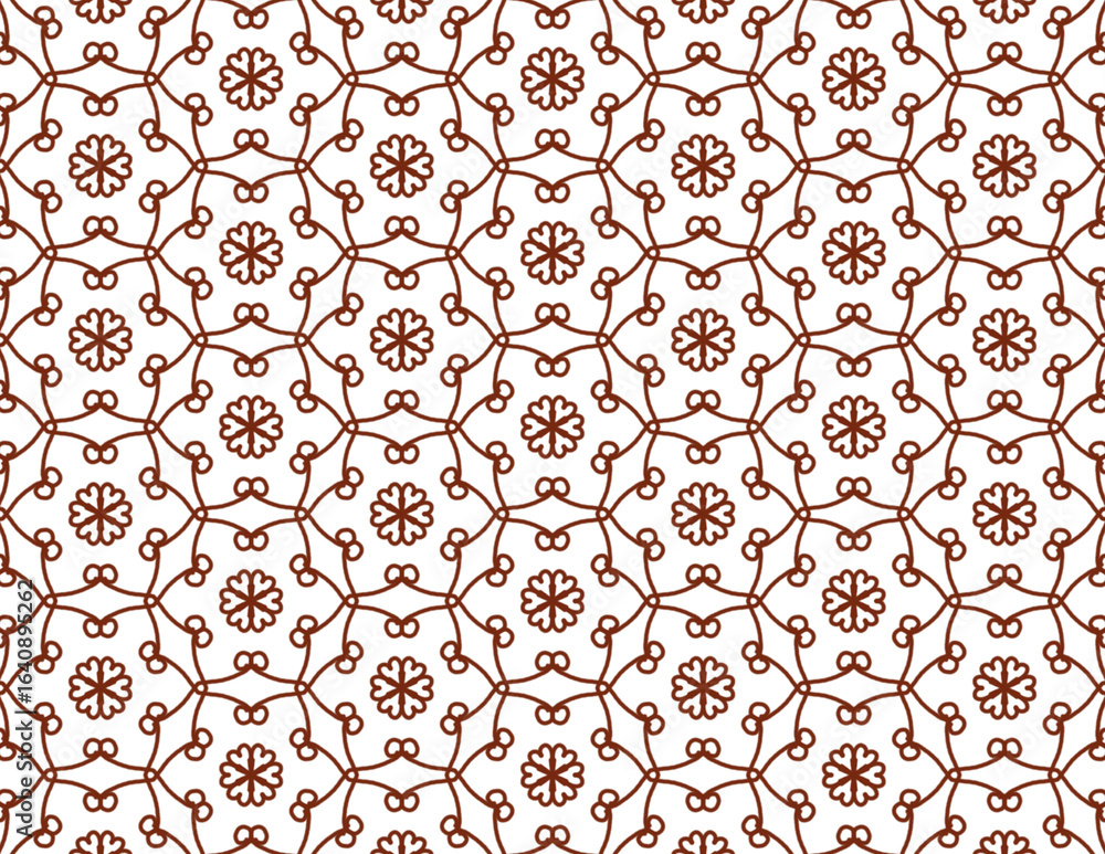 Fototapeta premium Geometric Floral Outline Background