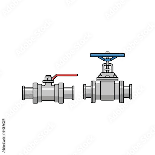 Isolated plumbing valve design showcasing industrial equipment with shutoff mechanism, essential mechanical components. Plumbing valve system represents mechanical infrastructure,