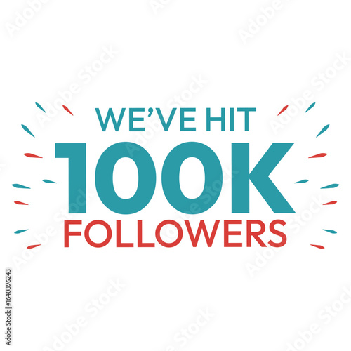 100k followers icon design. word text sign and symbol. design new concepts. 100k achievement vector art design.