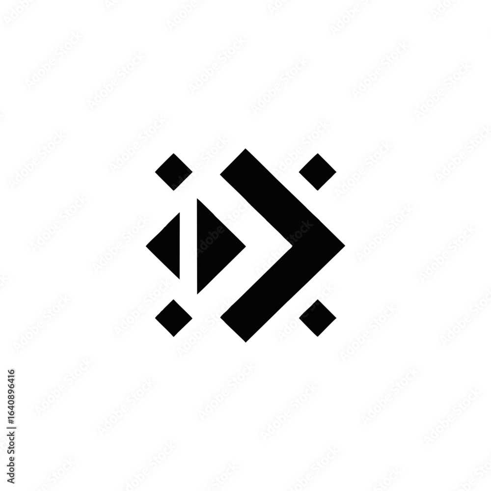 Obraz premium geometric arrow icon with white negative space tip