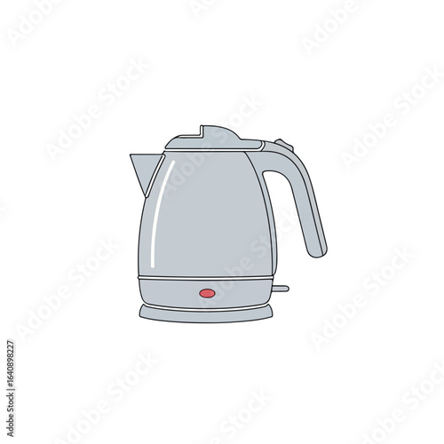 Modern electric kettle on white background, an appliance for heating water in kitchen. Electric kettle appliance for making tea or coffee quickly and easily.