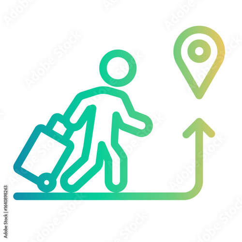 emigration Line Gradient Icon
