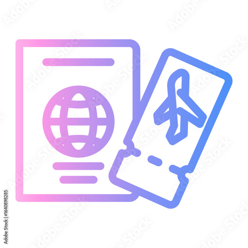 flight ticket Line Gradient Icon