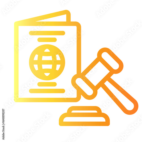 immigration law Line Gradient Icon