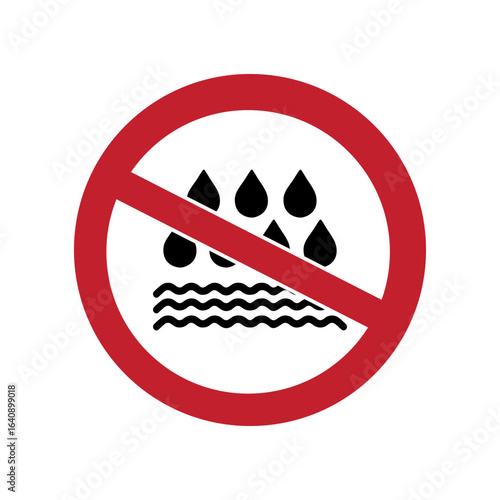 water resistant sign on a white background